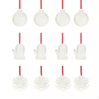 3 шт. Деревянные наборы для вышивки крестом, подвесные украшения на рождественскую елку, наборы для самостоятельной вышивки крестом с 12