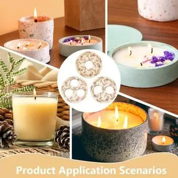 3 шт. Деревянный инструмент для центрирования фитиля, выгравированный узорчатый держатель фитиля, 2,95 дюйма, 1 отверстие, 2 отверстия, 3 отверстия, стабилизатор фитиля для свечей своими руками Sets