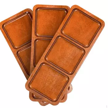 3 шт. Деревянный разделенный сервировочный поднос с 3 отделениями для фруктов, блюд, досок для еды, подносов