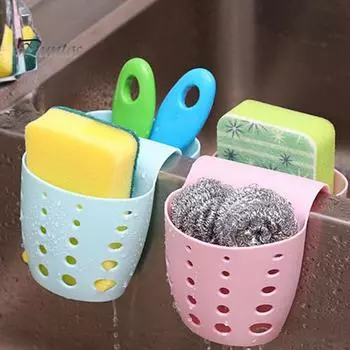 3 шт. держатель губки для фильтра слива раковины, маслостойкий, простой в установке, органайзер для кухонной губки, корзина для сита для раковины с отверстиями для слива зелёный