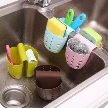3 шт. держатель губки для фильтра слива раковины, маслостойкий, простой в установке, органайзер для кухонной губки, корзина для сита для раковины с отверстиями для слива розовый
