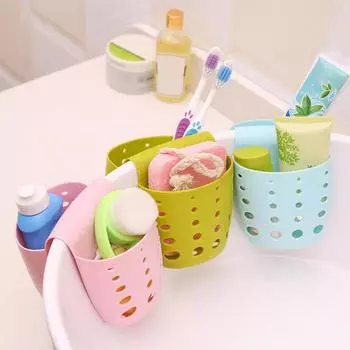 3 шт. держатель губки для фильтра слива раковины, маслостойкий, простой в установке, органайзер для кухонной губки, корзина для сита для раковины с отверстиями для слива серый