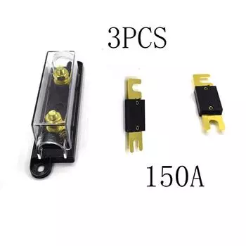 3 шт. держатель предохранителя ANL калибра 1/0/4/8 с 2 пакетами позолоченных предохранителей ANL на 150 А