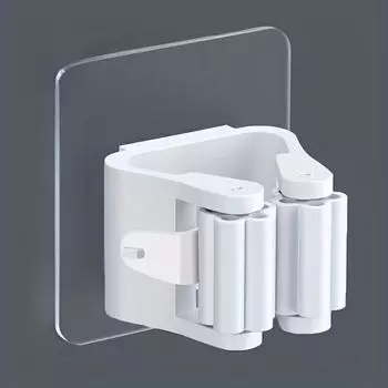 3 шт. держатель швабры, самоклеящийся крючок для хранения, бесследный подвесной держатель, настенный держатель швабры, для дома, ванной комнаты, сада, кухни, гаража белый