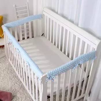 3 шт. Детская кроватка рельсы легко устанавливается защита мягкий край кроватки бамперы накладки белый