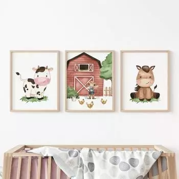 3 шт. Детская настенная живопись на холсте скандинавские постеры и принты настенная картина для гостиной домашний декор 21cm30cm NoFrame