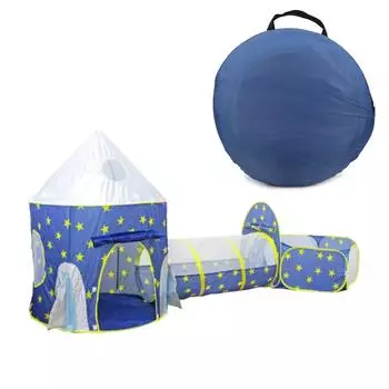 3 шт. Детская палатка, детский туннель для ползания, игровая палатка для помещений, детский игрушечный мяч для малышей, синий