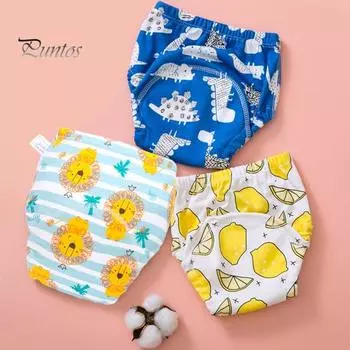 3 шт. детские подгузники-трусы нижнее белье для приучения к горшку маленькие средние большие размеры герметичные регулируемые эластичные многоразовые 6-слойные впитывающие дизайн горшок Middle