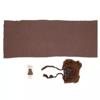 3 шт. Детский реквизит для фотосъемки, шапка, одеяло, обертка, игрушка, набор, костюм, одежда для новорожденного, кофе коричневый