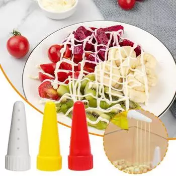 3 шт., диспенсер для заправки для салата, наконечник для труб, пищевой полипропилен, многоразовый соус для салата, сироп для варенья, кетчуп, насадка для бутылки, кухонные гаджеты