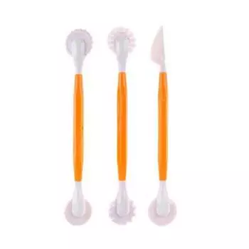 3 шт. DIY Пластиковые ручки для выпечки торта, инструменты для украшения, помадка, моделирование синий