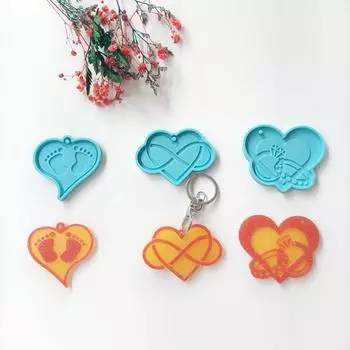 3 шт. DIY полимерная глина ремесла УФ эпоксидная форма DIY подвеска любовь брелок форма любовь брелок смола форма силиконовая форма