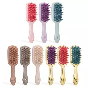 3 шт. Длинная ручка щетка для мытья шампунем щетка для массажа кожи головы массажер для волос щетка для ванны щетка для чистки кожи головы щетка для роста волос Macaron color