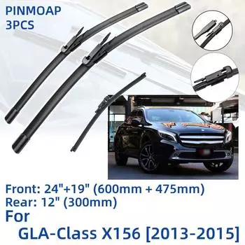 3 шт. для Benz GLA-Class X156 2013-2015 24 19 12 передние и задние щетки стеклоочистителя лобовое стекло резак для окон аксессуары 2013 2014 2015 Left Hand