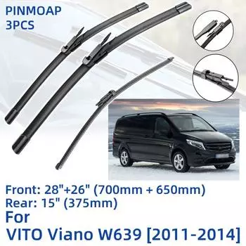 3 шт. для Benz VITO Viano W639 2011-2014 28 26 15 передние и задние щетки стеклоочистителя лобовое стекло резак для окон аксессуары 2011 2012 2013 2014