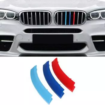 3 шт. для BMW E71 E72 F16 G06 X6 Series 2008-накладка на переднюю решетку автомобиля, накладка на бампер, полоски, наклейки, автомобильные E71 E72 (12-14)