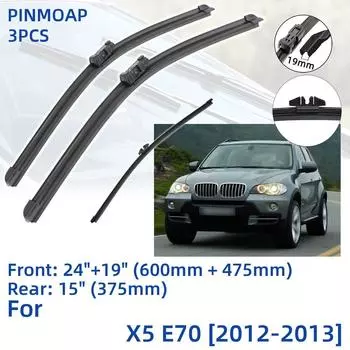 3 шт. для BMW X5 E70 2012-2013 24 19 15 передние и задние щетки стеклоочистителя лобовое стекло резак для окон аксессуары 2012 2013