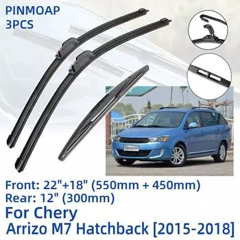 3 шт. для Chery Arrizo M7 хэтчбек 2015-2018 22 + 18 + 12 передние и задние щетки стеклоочистителя лобовое стекло резак для окон аксессуары 2015 2016 2017 2018