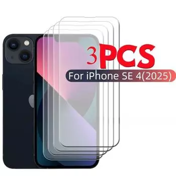 3 шт. для iPhone 16E 2025 стекло iPhone 16E закаленное стекло прозрачное чистое 9H протектор экрана телефона iPhone SE SE4 2025 For iPhone 16E чистый