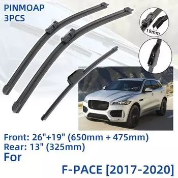 3 шт. для Jaguar F-PACE 2017-2020 26 19 13 передние и задние щетки стеклоочистителя лобовое стекло резак для окон аксессуары 2017 2018 2019 2020