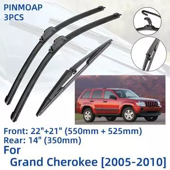 3 шт. для Jeep Grand Cherokee 2005-2010 22 21 14 передние и задние щетки стеклоочистителя лобовое стекло резак для окон аксессуары 2006 2007 2008 2009 2010