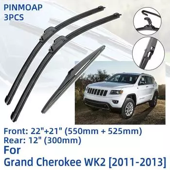3 шт. для Jeep Grand Cherokee WK2 2011-2013 22 21 12 передние и задние щетки стеклоочистителя лобовое стекло резак для окон аксессуары 2011 2012 2013 Left Hand