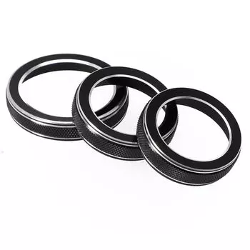 3 шт. Для Jeep Grand Для Cherokee 2014-2021 Автомобильный Кондиционер Громкость Радио Переключатель Ручка Декоративное Кольцо Наклейка Отделка Управления AC CHINA