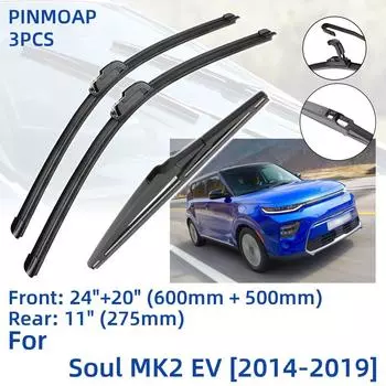 3 шт. для KIA Soul MK2 EV 2014-2019 24 20 11 передние и задние щетки стеклоочистителя лобовое стекло резак для окон аксессуары 2014 2015 2016 2017 2018 2019 Left Hand