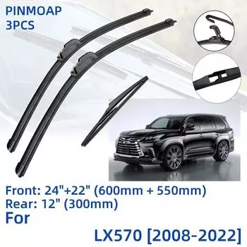 3 шт. для LEXUS LX570 2008-2022 24 22 12 передние и задние щетки стеклоочистителя лобовое стекло резак для окон аксессуары 2016 2017 2018 2019 2020 2021 2022