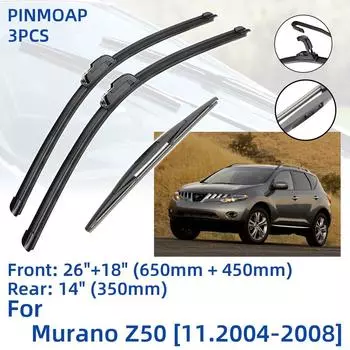 3 шт. для Nissan Murano Z50 11,2004-2008 26 18 14 передние и задние щетки стеклоочистителя лобовое стекло резак для окон аксессуары 2004 2005 2006 2007 2008 Left Hand