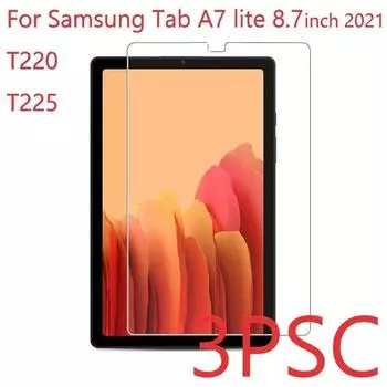 3 шт. для Samsung Galaxy Tab A7 Lite SM-T225 T220 8,7 Защитная пленка для экрана против царапин твердость 9H закаленное стекло для планшета 2021 3*SM-T220 T225 8.7 прозрачный