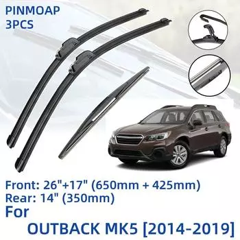 3 шт. для Subaru OUTBACK MK5 2014-2019 26 17 14 передние и задние щетки стеклоочистителя аксессуары для резки лобового стекла 2014 2015 2016 2017 2018 2019