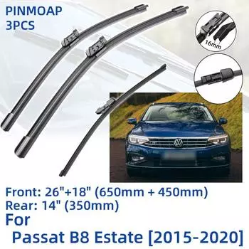 3 шт. для VW Passat B8 Estate 2015-2020 26 18 14 передние и задние щетки стеклоочистителя лобовое стекло резак для окон аксессуары 2016 2017 2018 2019 2020 Left Hand