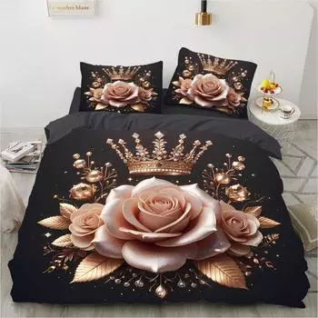 3 шт. домашний 3D-принт розы покрывало односпальное двуспальное одеяло наволочка комплект постельного белья DE 135x200cm
