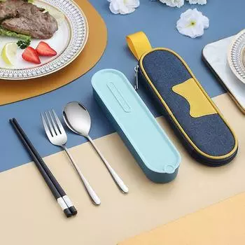 3 шт. дорожная вилка ложка палочки для еды оборудование набор столовых приборов подарок для кухни Ourdoor Lover экологически чистые дорожные столовые приборы с коробкой зелёный