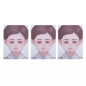 3 шт. Доска для практики рисования на лице для мальчиков, утолщенная, многоразовая, размер А4, моющаяся, шаблон для упражнений по рисованию на лице