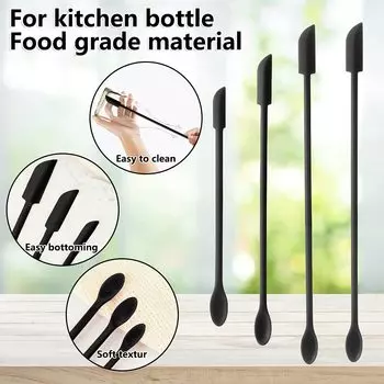 3 шт. двухголовый мини-силиконовый шпатель для тонкой банки, макияжа, масла, торта, удлинения банки, крема, джема, скребка, шпателя, набор