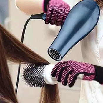 3 шт. двухсторонние силиконовые перчатки против ожогов с пятью пальцами для укладки волос 3Pcs