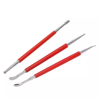 3 шт. двухсторонний стилус для растрачивания, небольшой портативный красный керамический инструмент для скульптуры, для резьбы по моделированию