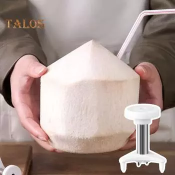 3 шт. Дырокол для кокосовых орехов Компактный прочный из нержавеющей стали Легко хранить Простое управление Многоразовый открывалка для кокосов белый