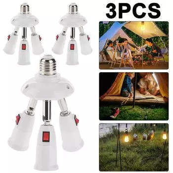 3 шт. E27 разветвитель 3 головки основание лампы регулируемый держатель светодиодной лампы адаптер гнездо