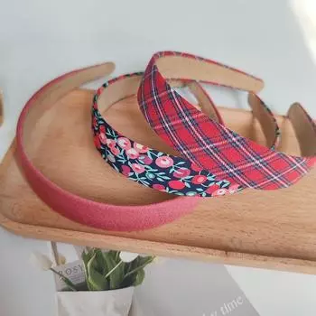 3 шт. Европейская и американская клетчатая розовая повязка на голову Женская для девочек Резинки для волос Элегантная повязка для волос для праздничной вечеринки Корейские аксессуары для волос