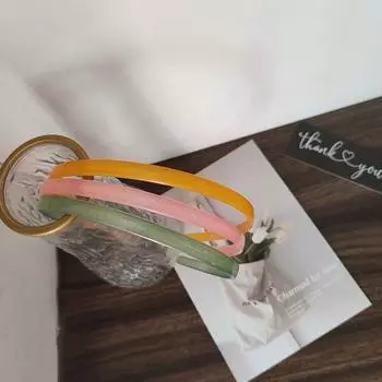 3 шт. Европейские и американские однотонные 0,8 см цветные повязки на голову, резинки для волос, обруч для волос для женщин, девочек, праздничные корейские аксессуары для волос