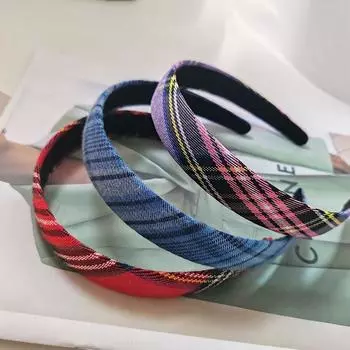 3 шт. Европейский и американский ретро JK колледж стиль клетчатая повязка на голову женщины девушки резинки для волос элегантная повязка на голову аксессуары для волос