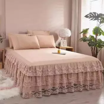 3 шт., европейское кружевное покрывало с краями, цельное кружевное тонкое защитное чехол в стиле принцессы, пыленепроницаемое, летняя юбка-кровать 150x200cm 3pcs