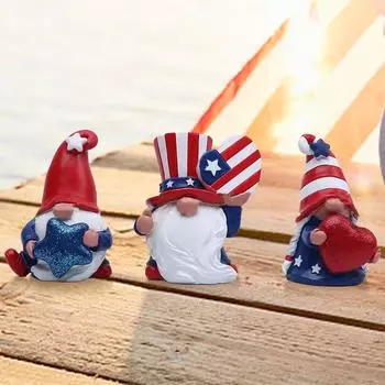 3 шт. Фигурки гномов, креативные, День независимости США, звезды и полосы, эльф, смола, президентские выборы, гномы, декор для домашнего декора