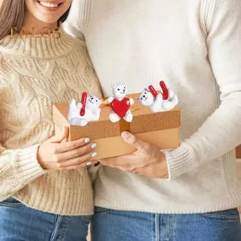 3 шт. Фигурки медведей Love Bear из смолы, настольные украшения с изображением медведей I Love U, белые статуэтки медведей, центральный элемент стола для декора спальни на свадьбу set