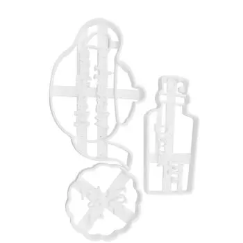 3 шт. Форма для печенья Портативная многоразовая моющаяся быстросохнущая форма для печенья Домашняя пекарня День рождения Вечеринка Праздник Инструменты для выпечки