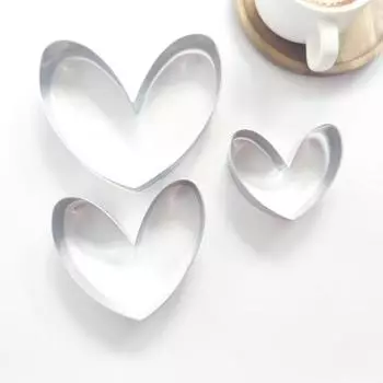 3 шт. формы для печенья из нержавеющей стали в форме сердца, набор формочек для печенья, прочная креативная форма для печенья для украшения торта 3pcs