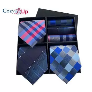 3 шт. галстук + 3 шт. квадратный шарф, мужской комплект галстуков из двух частей, волнистый галстук, запонки, деловой модный носовой платок с пейсли